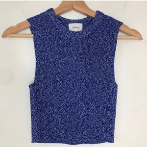 Aritzia Wilfred Knit Blue Crop Top Shell Size XS